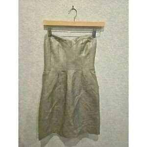 Rebecca Taylor Silver metallic  Dress. Size 6
Linen and silk lining.